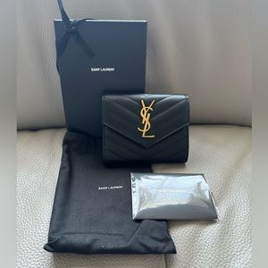 🔴SOLD🔴 YSL Saint Laurent Cassandre Compact Tri Fold Wallet